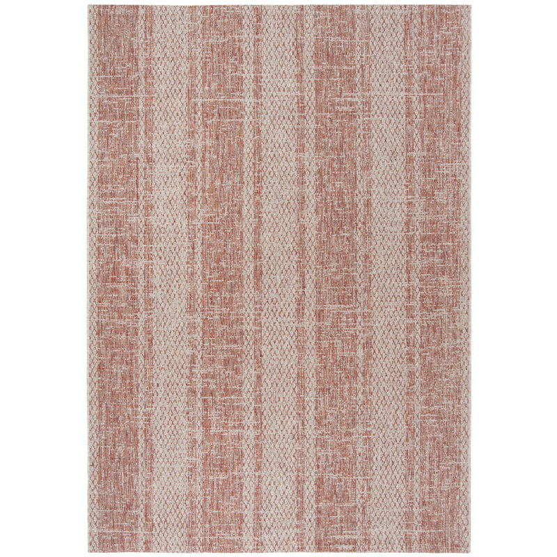 Atwells Looped Light Beige/Terracotta Indoor/Outdoor Rug, Rectangle 122 x 170 cm