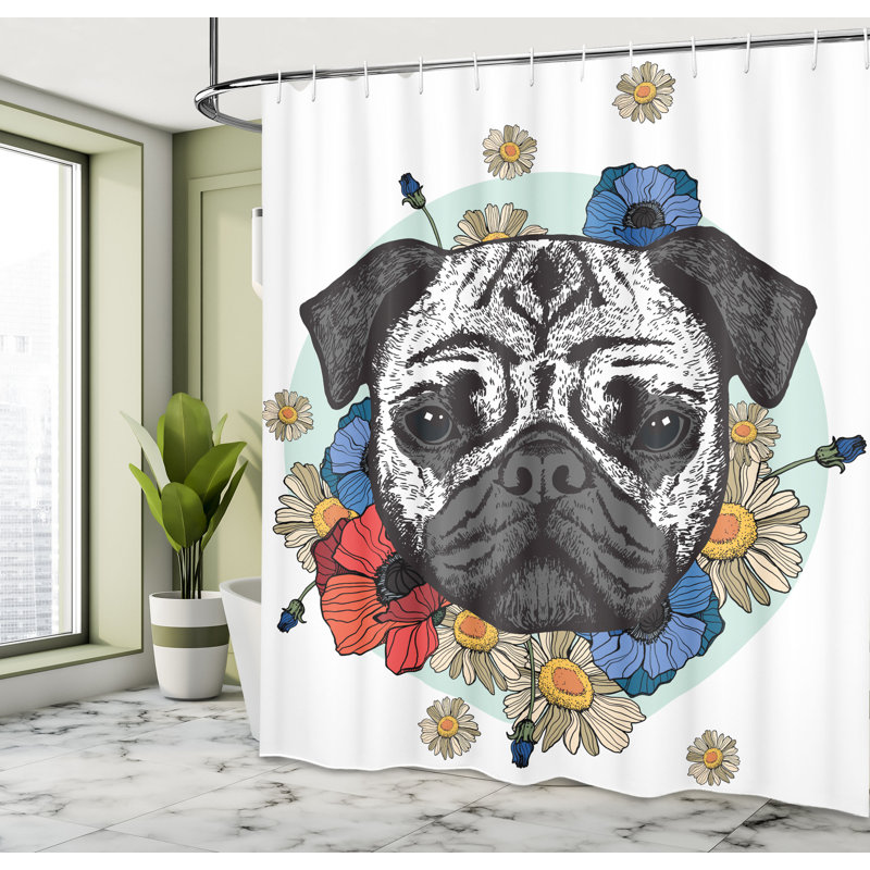 Shower Curtain with Hooks Included, 84"H x 69"W
