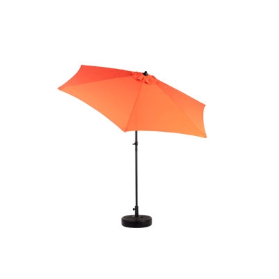 Parasol extérieur 9 pi. Structure et fonctionnement facile. 6 baleines Auvent 100%. Idéal pour la cour, le bord de la piscine et les nervures de la table de jardin. Stabilité accrue. Piscine, terrasse. Tissu, à utiliser avec la manivelle