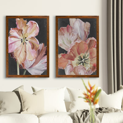 « pastel perroquet tulipes i » par vincent van gogh-2 pièces, ensemble de 2 reproductions d’art sur image