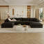 Canapé de 157,6 pouces avec tissu en velours côtelé, assise profonde, conception à deux couches, coussins amovibles, sans assemblage, combinaison à faire soi-même pour une utilisation polyvalente-118054180-118054183-118054190