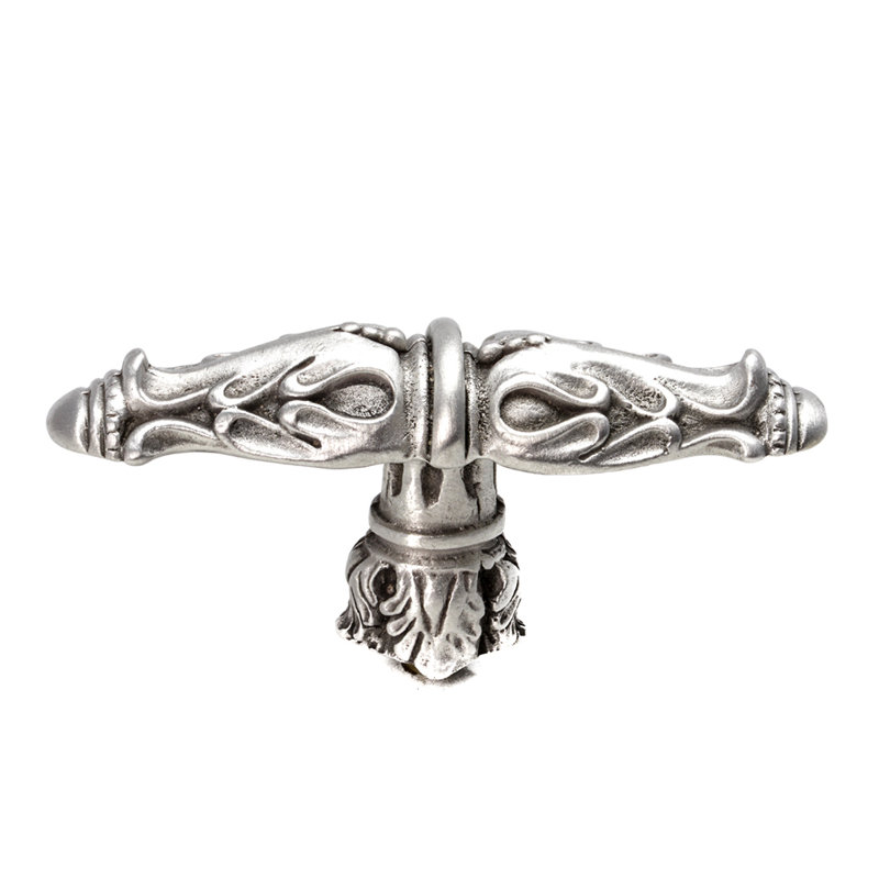 Acanthus leaves large knob Romanesque style with column base in Satin, Satin
