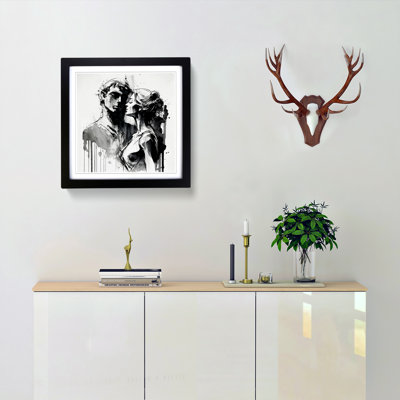 Lovers Ink Wash - Framed Print