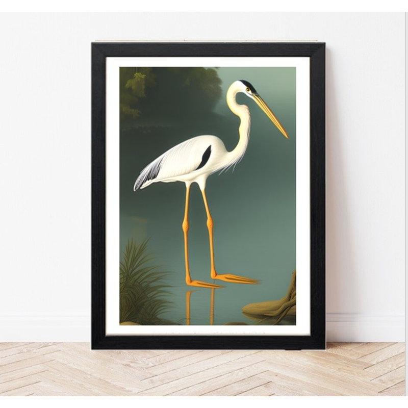 Pelican Print - Vintage Bird Picture - Pelican In Lake Water - Costal Wall Art - Bathroom Toilet Sig
