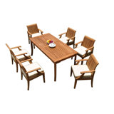 Brycen Outdoor 7 - Piece Teak Dining Set
