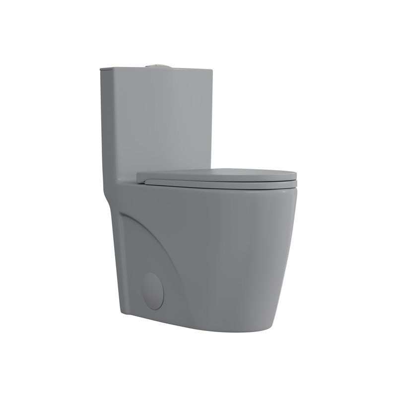 Toilette allongée une pièce Baywood avec surface entièrement vitrée, hauteur de chaise ADA de 17,3 po, chasse d'eau Tornado 1,1 / 1,6 GPF, carte 1000G, certification cUPC, WaterSense et CEC, gris clair