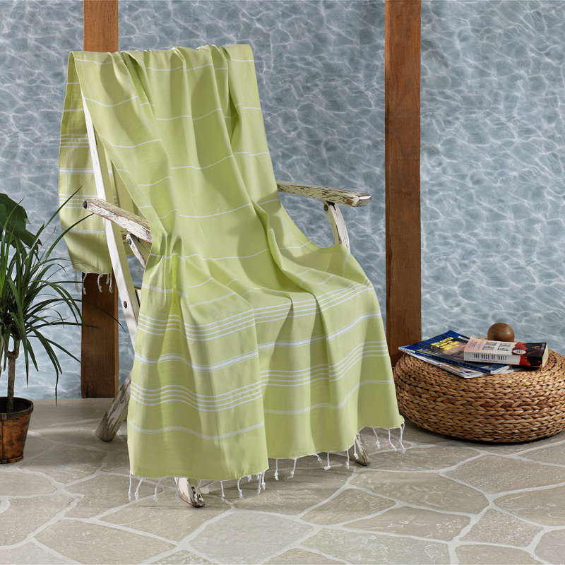 Marilyn Cotton Ultra Light Beach Towel, Light Green