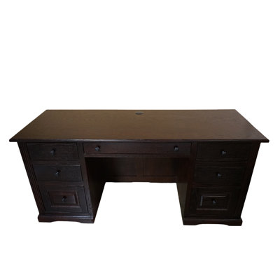 Bureau double caisson en bois massif Rafeef