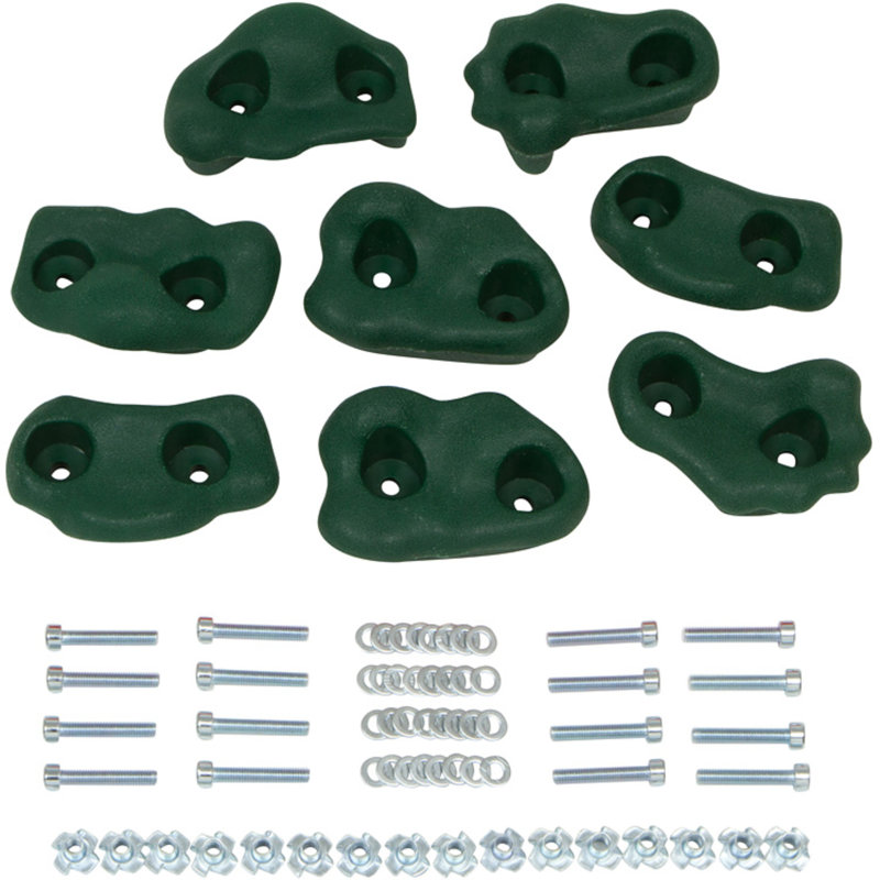 Small textured Rocks Set of 8, Green