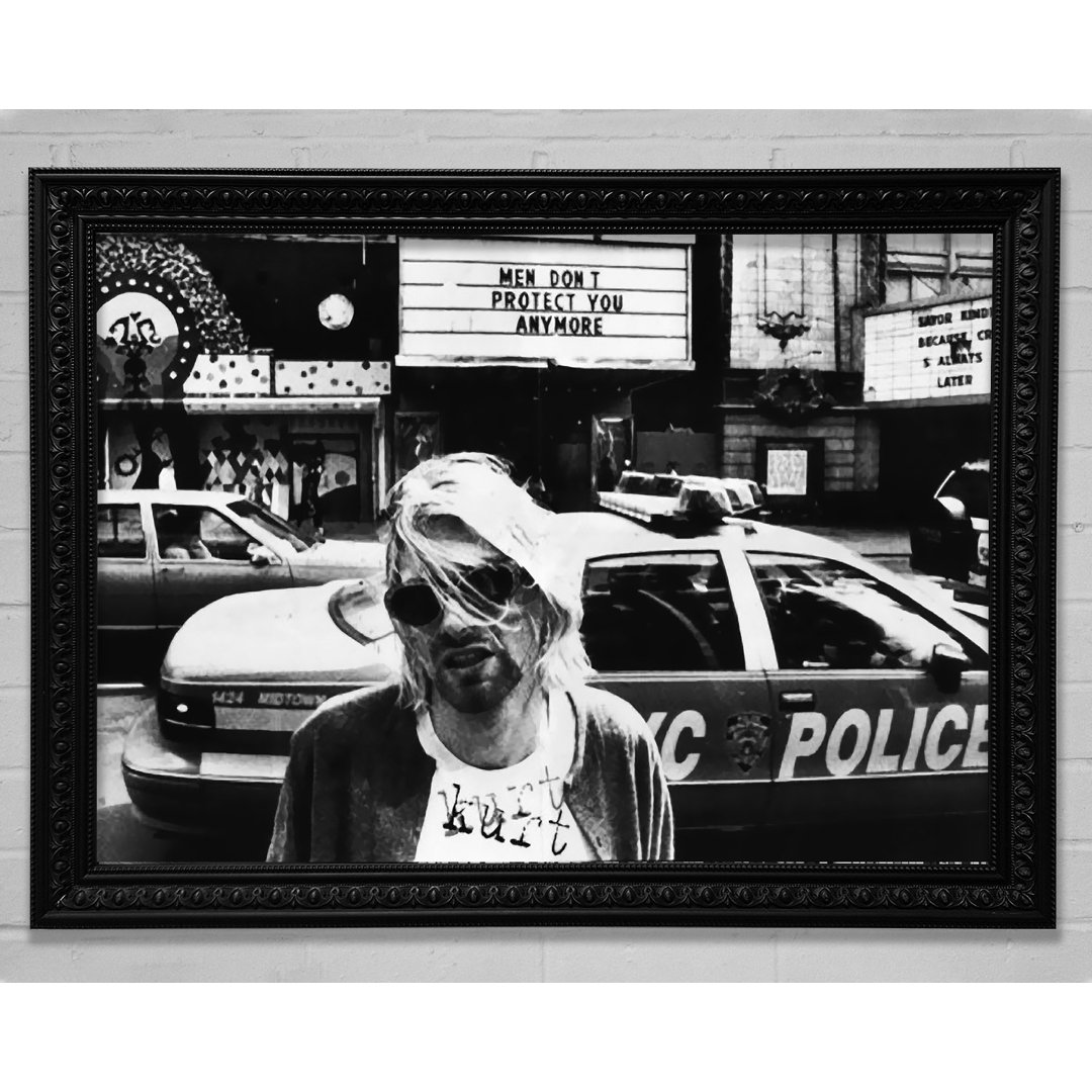 Kurt Cobain Police Car - Einzelne Bilderrahmen Kunstdrucke