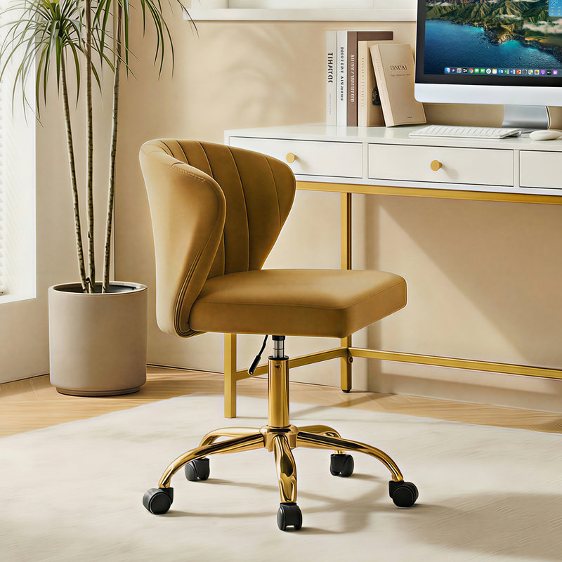 Adelynn Ergonomic Task Chair with Tufted Back, Gloden