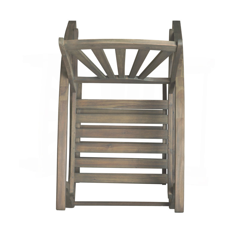Outdoor Acacia Wood Rocking Chair With Retractable Foot Panel,Rocker Patio Rocking Chair For Porch, Patio, Balcony,
