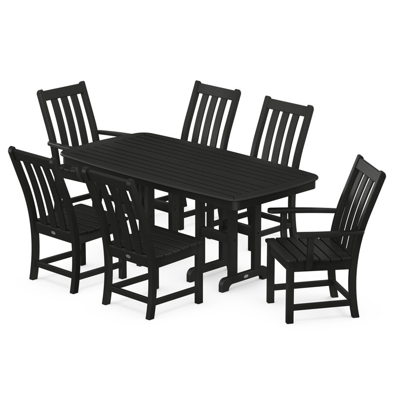 Vineyard 7-Piece Dining Set, Black
