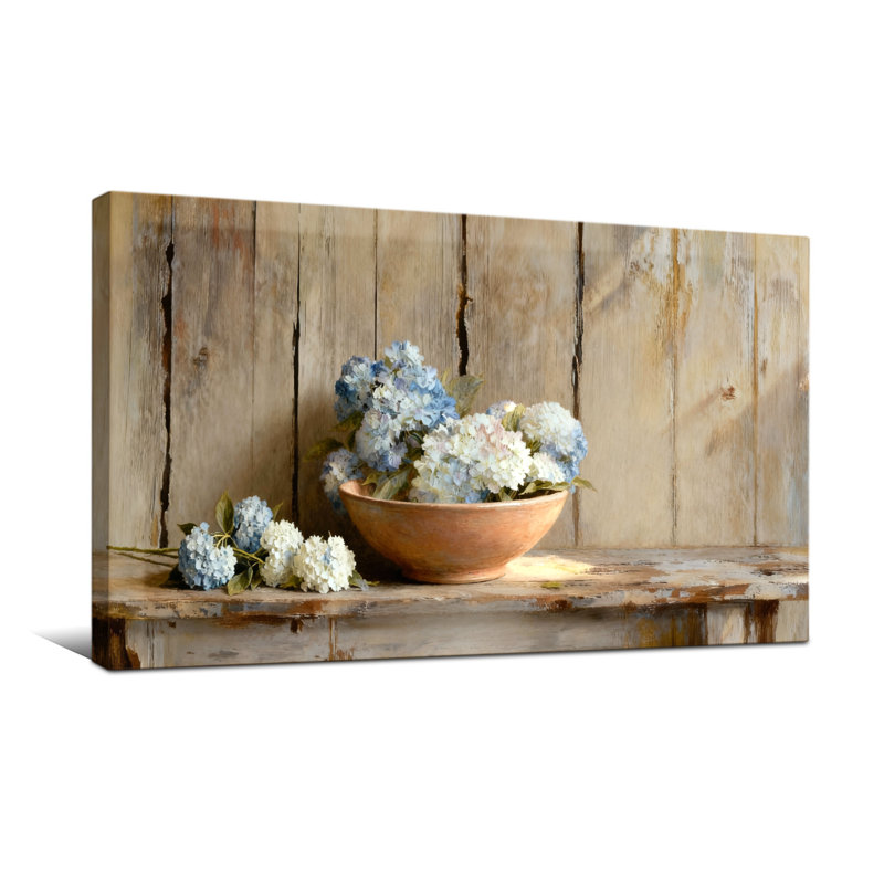 Plantes et fleurs, fond en bois rustique avec arrangement floral, H 16 po x l 32 po