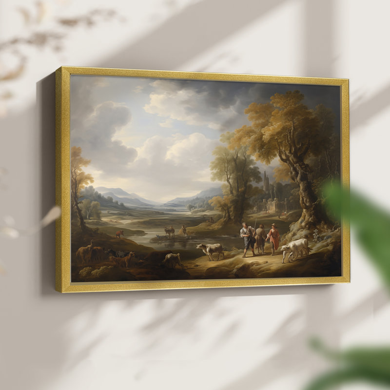 Faune - XVII - Reproduction encadrée - Restickable, H 8 po x l 10 po, Or