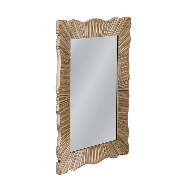 Miroir mural Cantrip avec cadre argenté et doré pâle - Regal Modern Elegance