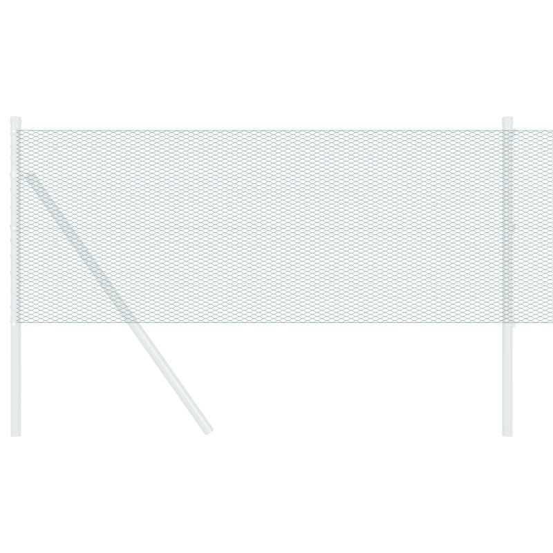 Vidaxl Hexagon Fence Galvanised Steel, 40cm H x 1000cm W, Green