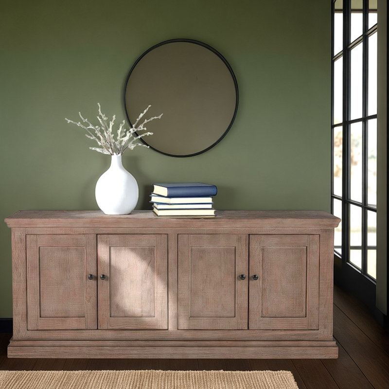 Koski 35" Tall 4-Door Cabinet, Brown
