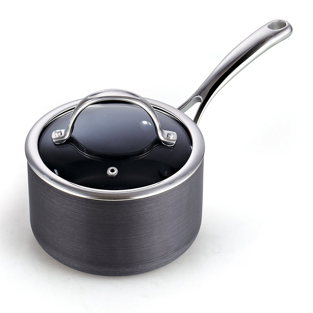 Cooks Standard Hard Anodized Nonstick Saucepan with Lid, Black Cooks Standard 