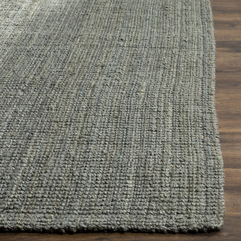 Calidia Handmade Jute/Sisal Gray/Green Area Rug, Rectangle 6' x 9'