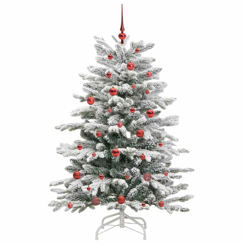 Artificial Hinged Christmas Tree White PE and PVC, 4.92 ft