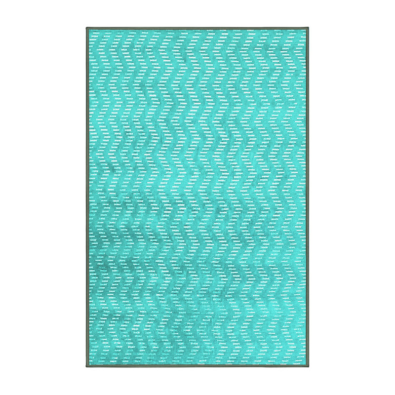 Tapis bleu en laine et polyester tissé à la machine Kaisar, Rectangle 2 pi x 3 pi