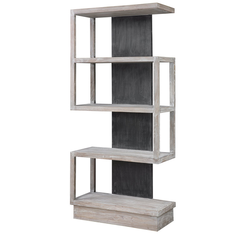 Tormey 79.9'' H x 36'' W Solid Wood Etagere Bookcase