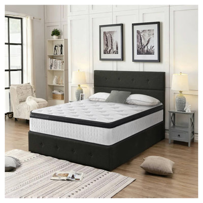 Matelas simple hybride de 12 pouces avec ressorts ensachés individuels et mousse à mémoire de forme - Housse tricotée respirante certifiée CertiPUR-US pour soulager la pression