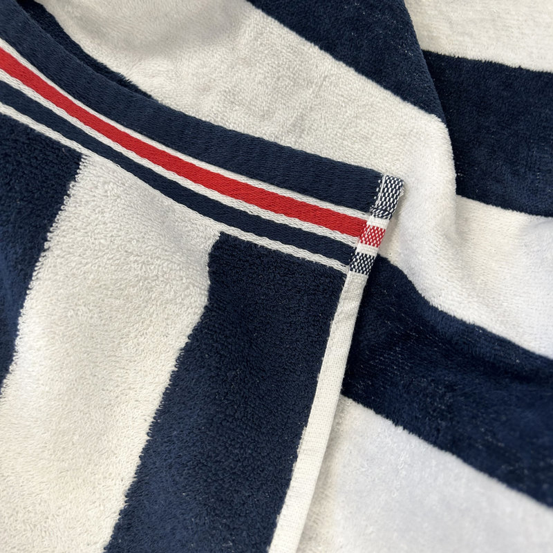Dash Navy Striped Beach Towel