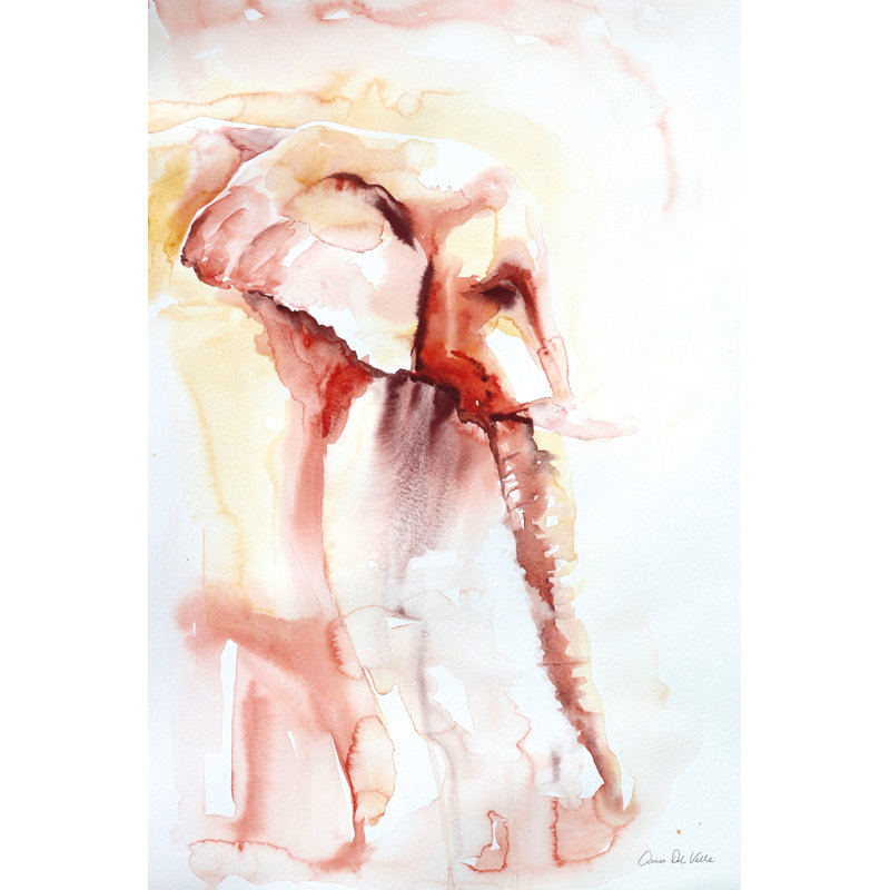 African Elephant by Aimee Del Valle - Wrapped Canvas Painting, 46cm H x 30cm W