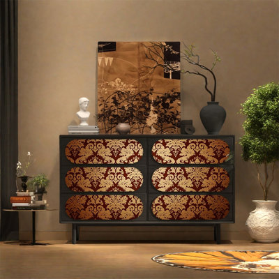 Buffet de rangement à six tiroirs en pin