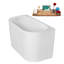 Baignoire autoportante en acrylique 47 ", plateau en bambou, drain Streamline-103682464
