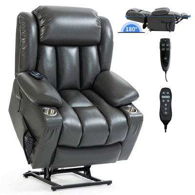 Fauteuil inclinable à double moteur en cuir à deux positions Infinity Power Lift