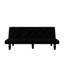 Lit en velours noir de 66 po à 2 places, réglable en fonction des besoins, structure, lit à coussins de soutien confortables se transformant gracieusement, assise confortable en bois robuste à 3 positions-1516539809