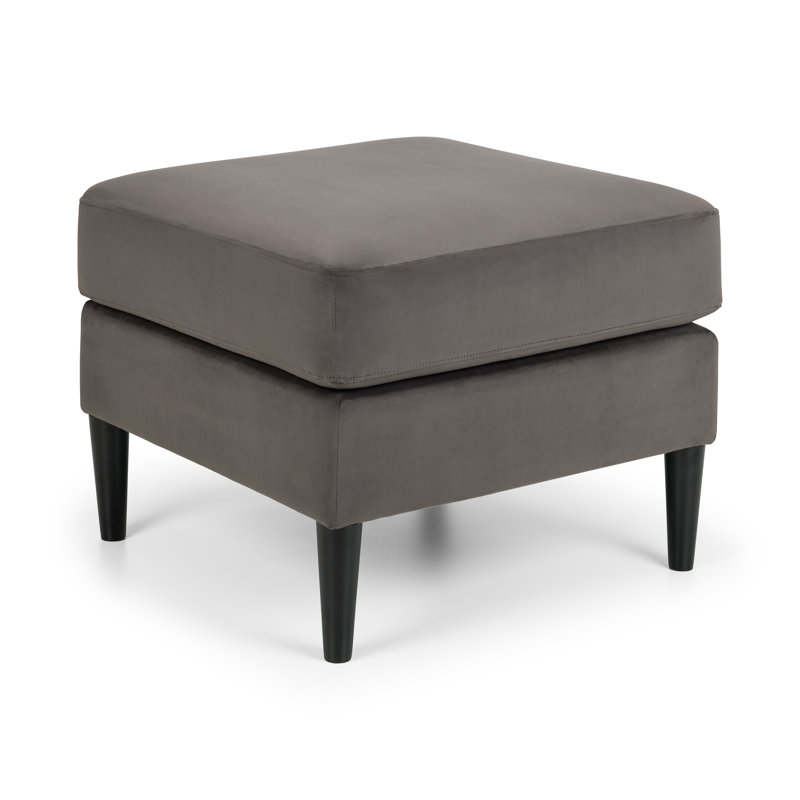 Gagarin 67cm Wide Velvet Square Solid Colour Standard Ottoman, Grey