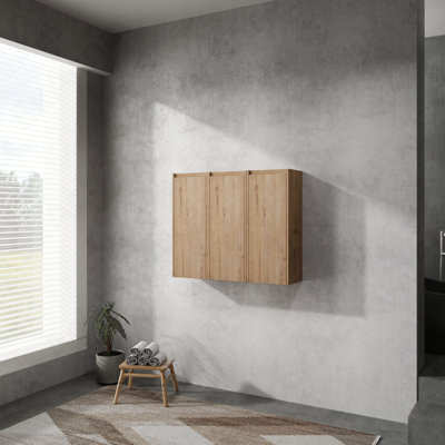 12" Bathroom Side Cabinet, 3-Soft Close Doors, Float Mounting Design, 12*3
