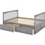 Lit double superposé au dessus avec tiroirs gris - convertible pour la chambre à coucher grise-173286156-173286146