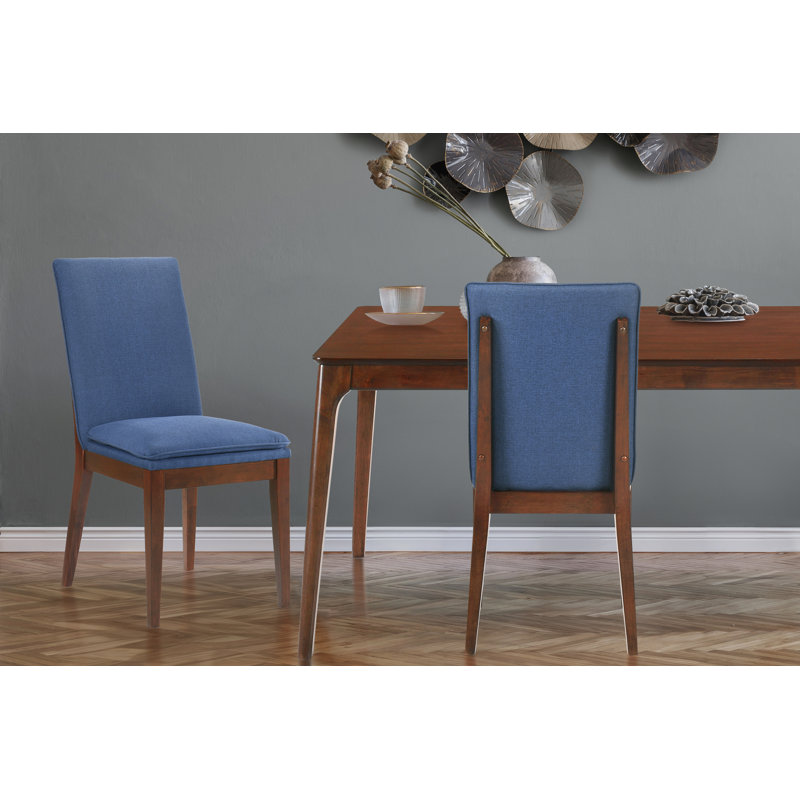 Chaise parsons rembourrée Carlyssia, Bleu