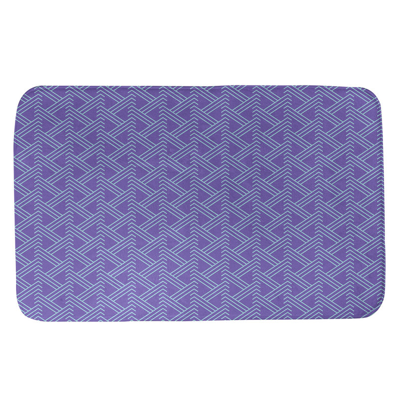Tapis pour salle de bain Zig Zag, l 21 po x L 34 po, Mauve / bleu sarcelle