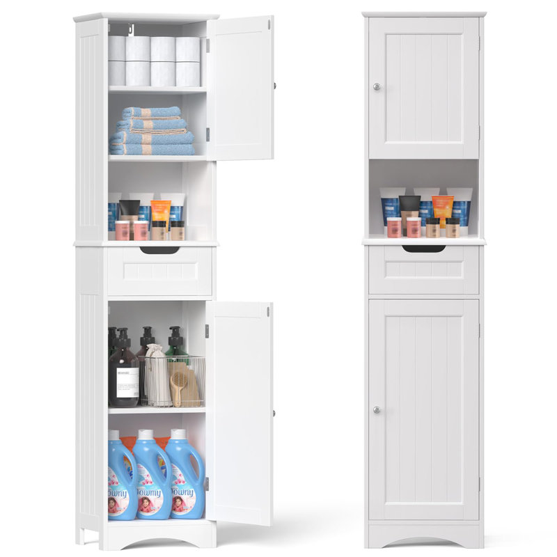 Armoire de rangement haute 67 po H, Blanc