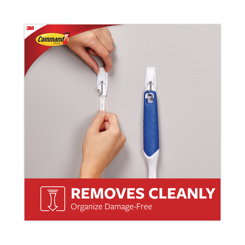 White Medium Self-Adhesive Metal and Plastic Hooks