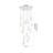 15-Light Chrome Chandelier With White Glass Pendants-355020297