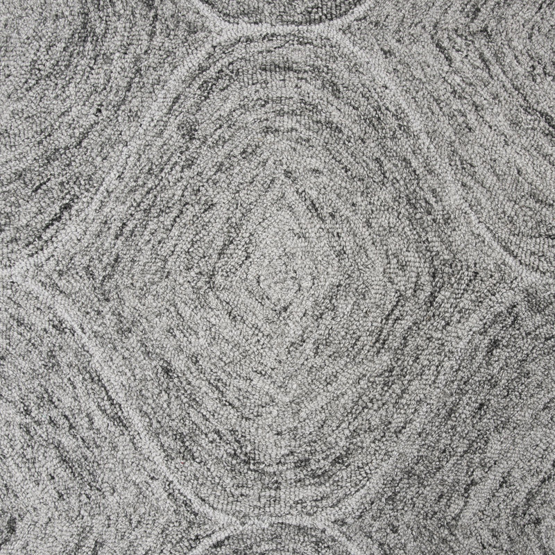 Tapis gris en laine touffeté à la main à motif géométrique Gaige, Rectangle 8 pi x 10 pi