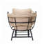 Fauteuil à œufs de luxe moderne Sunnydaze avec structure en acier thermolaqué, noir et taupe