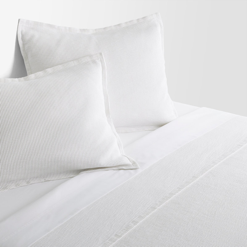 Ripple Coverlet Set, White/Putty, King Bedspread + 2 King Shams