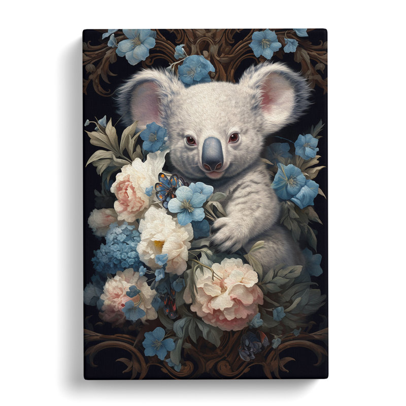Koala Bear Baroque Art - No Frame Print, 76cm H x 50cm W x 3cm D