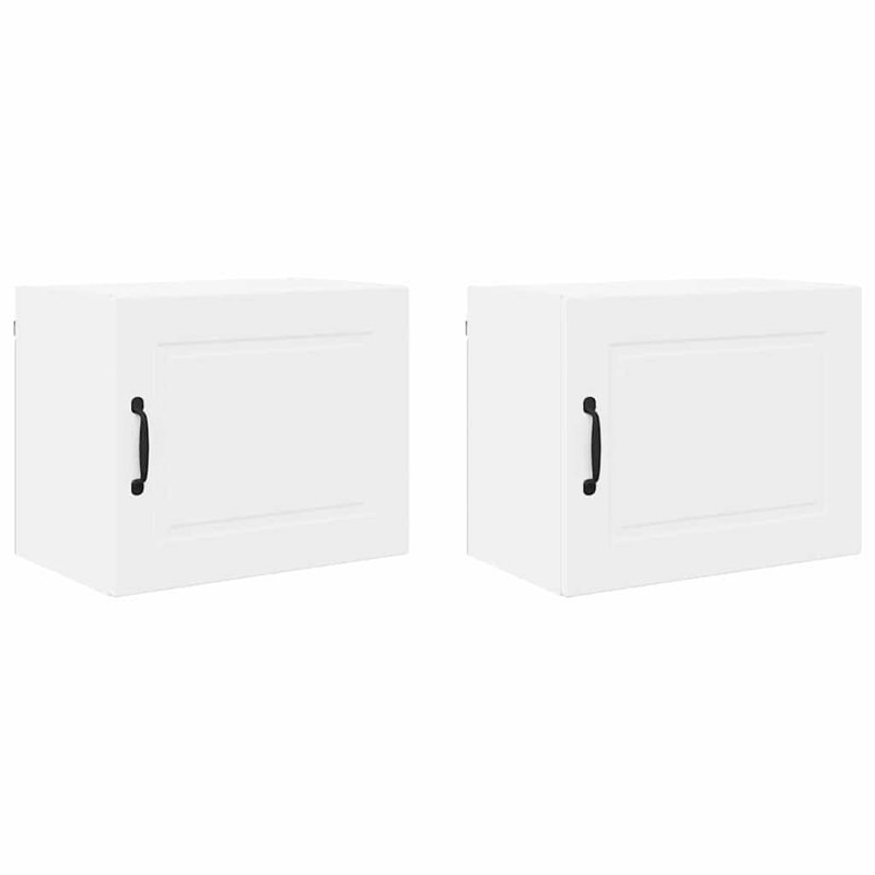 Vidaxl Kitchen Wall Cabinet 2 Pcs Concrete Grey 50 X 31 X 40 Cm, 40cm H x 50cm W x 31cm D, White