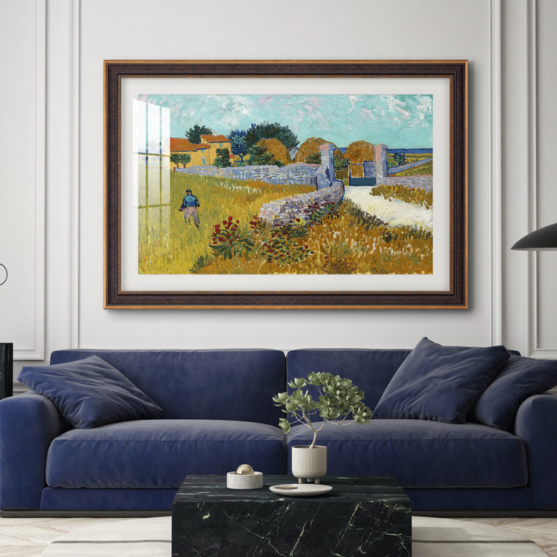 Ferme en Provence, 1888 - Vincent van Gogh - Reproduction encadrée sur mesure, 28x40 INNER SIZE, Framed Print with Mat