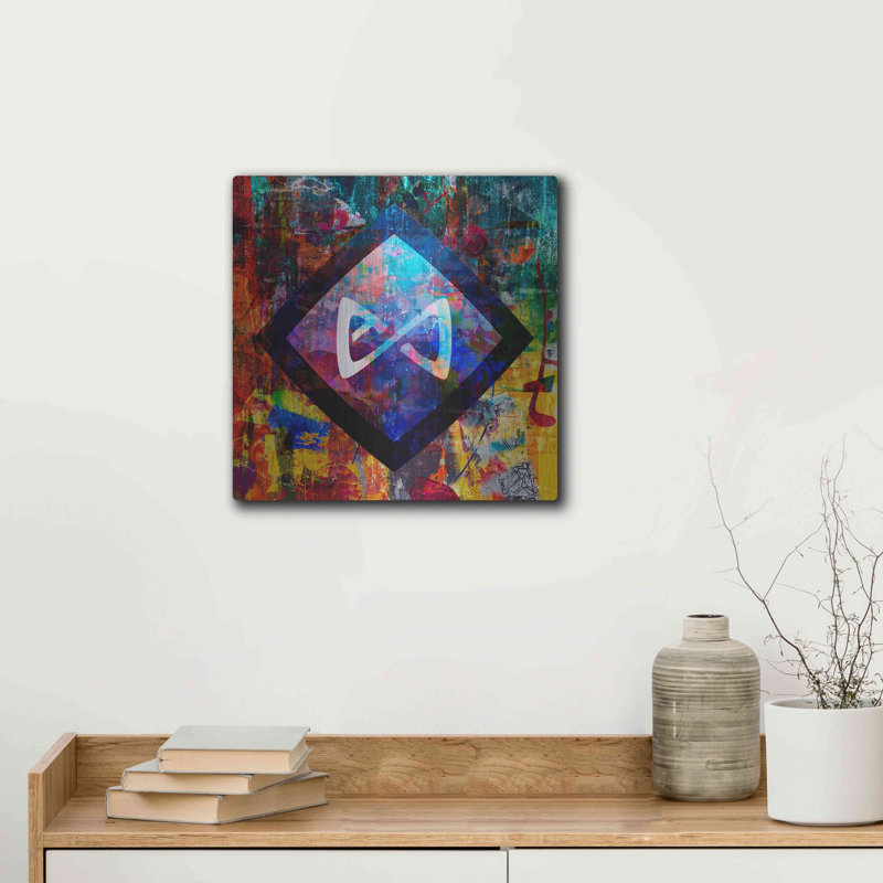 «Axs Axie Crypto In Color» par Portfolio, art mural en métal, H 12 po x l 12 po