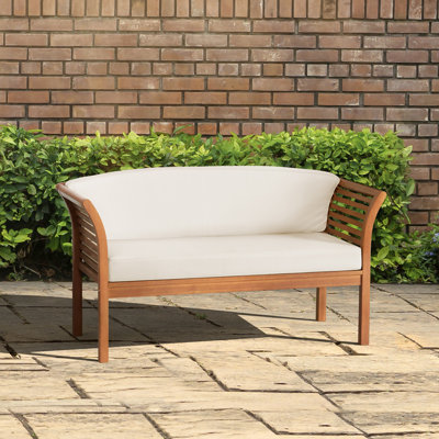 Stamford Eucalyptus Wood Outdoor Bench with Cushions